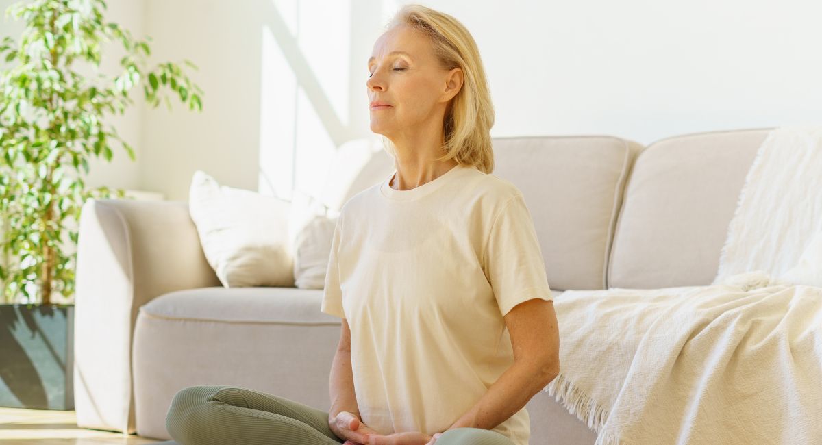 woman over 50 yoga take care of your health