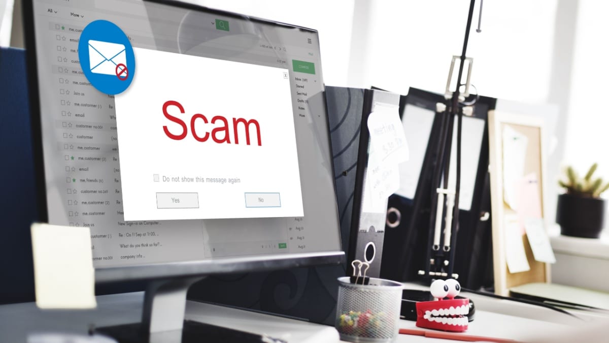 email scam on computer