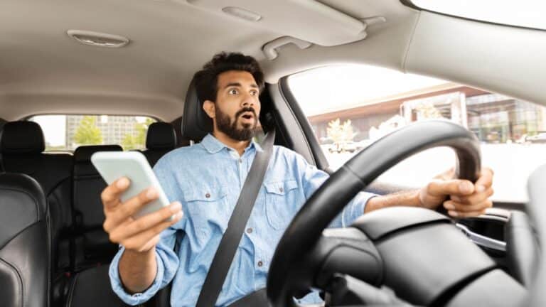 scared man driving