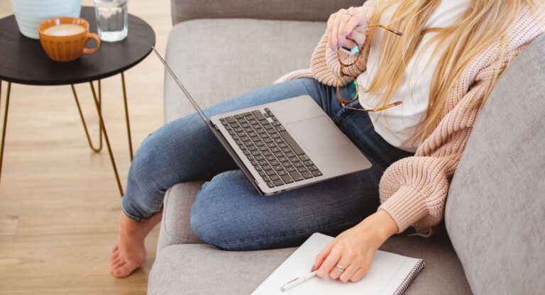woman working on computer