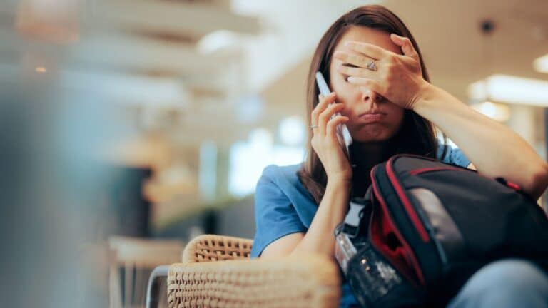 travel mistake woman at airport